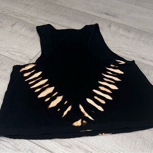Black and Tan Tie-Dye Women's Top
